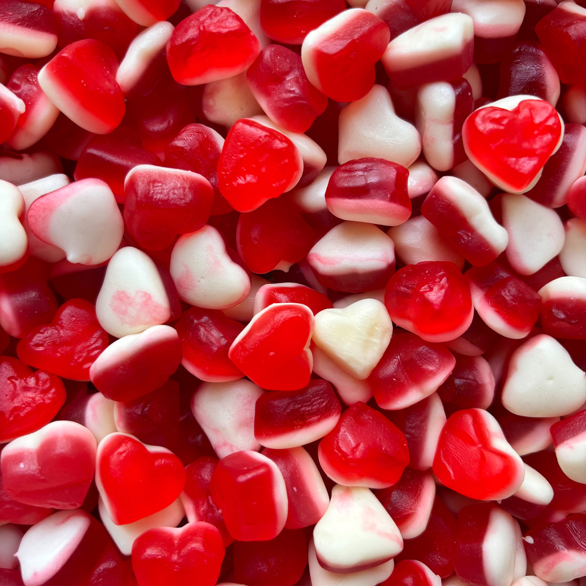 1kg Rood-witte mini hartjes