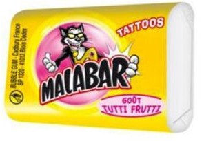 malabar 'tutti frutti' kauwgom + tattoo (1 stuk)